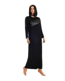 Ellwi 111 Leather Stripe Black Nightgown myselflingerie.com