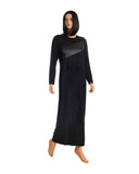 Ellwi 112 Leather Stripe Black Nursing Nightgown myselflingerie.com