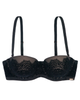 Dorina D000095 Black Velvet Balcony Molded Underwire Bra myselflingerie.com