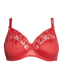 Chantelle Red Pont Neuf Underwire 3 Part Cup Unlined Bra
