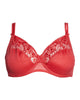 1381 Red Pont Neuf Underwire 3 Part Cup Unlined Bra