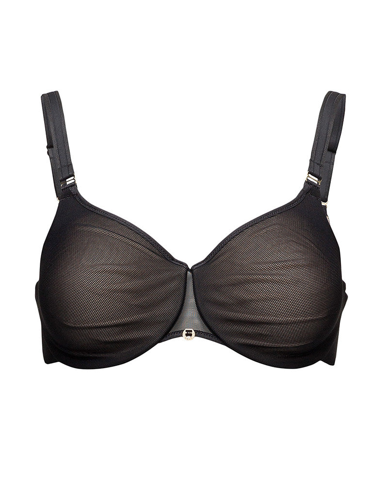 Chantelle 1411 Magnifique Black Seamless Minimizer Underwire Bra myselflingerie.com