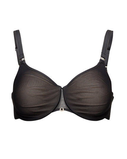 Chantelle 1411 Magnifique Black Seamless Minimizer Underwire Bra myselflingerie.com