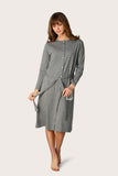 Rojo London Flora Grey Nightshirt with Button Down Wrap
