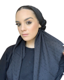 Tie Ur Knot Black Solid Detailed Pre-Tied Bandanna with Full Non Slip Grip myselflingerie.com
