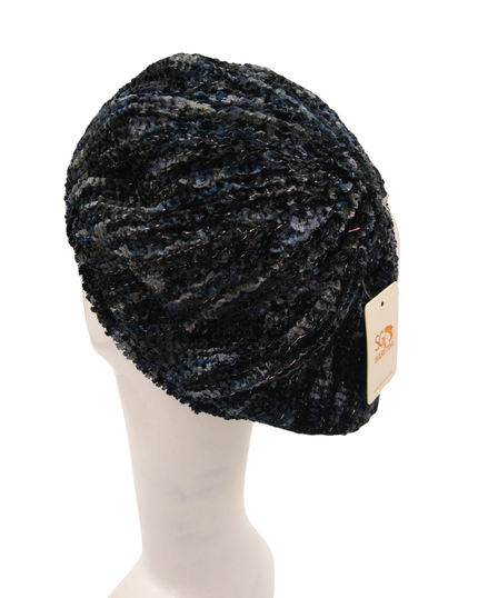 SG SG04-WL-LUR-BNG Black/Navy/Grey/Silver Lurex Lined Chenille myselflingerie.com