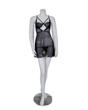 Mapale 7343 Underwired Black Babydoll with Matching Thong myselflingerie.com