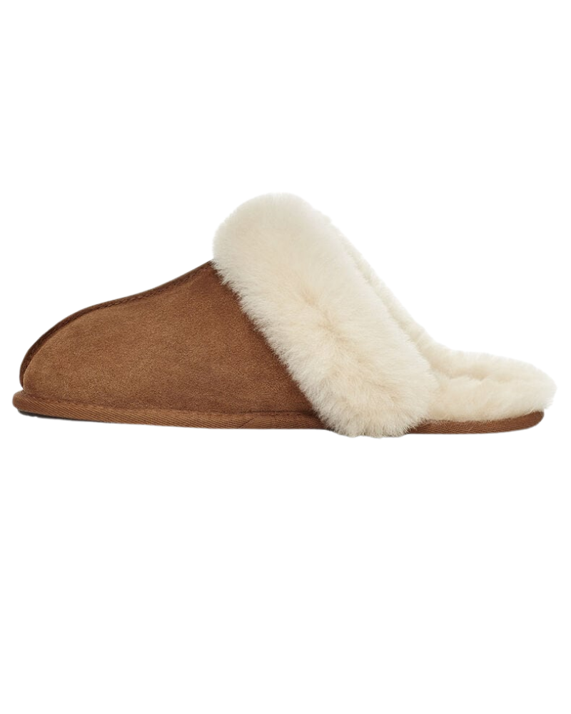 UGG 1106872 Scuffette II Chestnut Suede Slipper with Fur Trim UGG 1106872 Scuffette II Chestnut Suede Slipper with Fur Trim