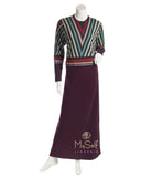 Nico Italy AAN180 Plum Striped Nursing Nightgown MYSELFLINGERIE.COM