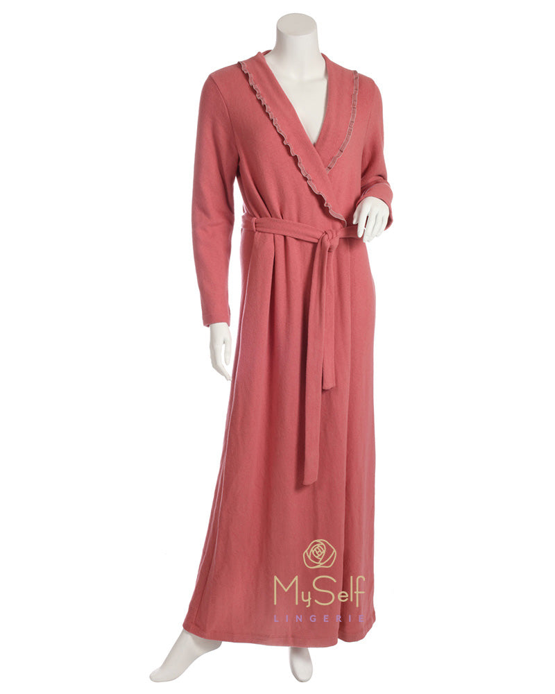 Iora Lingerie 19626C Frilled and Fleece Lined Rose Wrap Robe MYSELFLINGERIE.COM