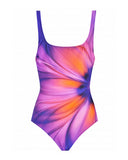 Gottex Violet and Orange Flower Print Swimsuit