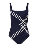 Gottex Navy Swimsuit with White Stripe Design