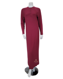 Angelice Cranberry Snaps Ribbed Nightgown