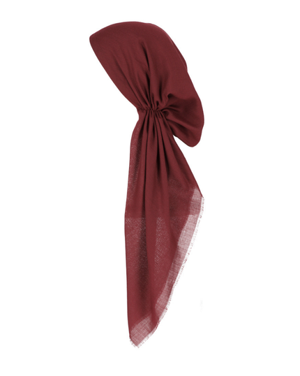  Lizi Headwear Solid Burgundy Pre-tied Headscard Bandanna myselfllingerie.com