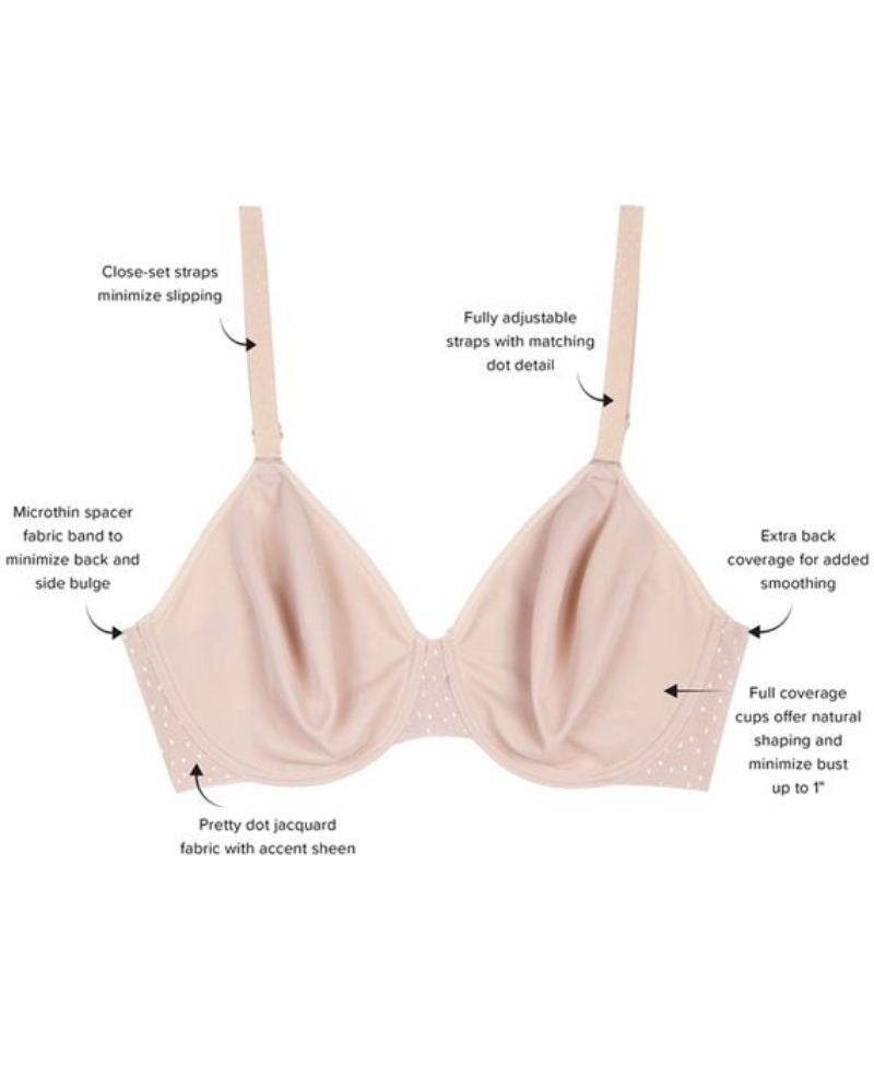 857303 Rose Dust Back Appeal Minimizer Underwire Bra