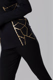 Ellwi Gold Geometric Foil Black Modal Pajamas Set