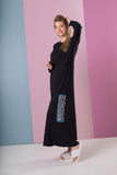 Ellwi Black Modal Nursing Nightgown with Zebra Printed Patches