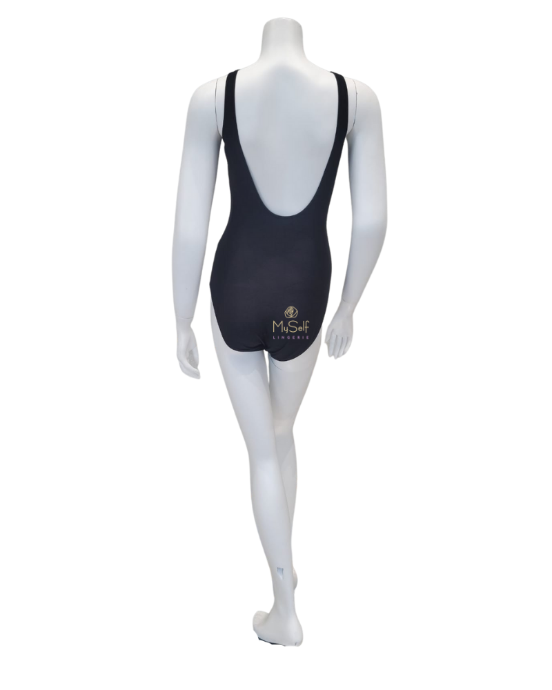 21AP180 Black Essentials High Neck Swimsuit
