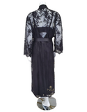 Rya Collection 220X Black Darling Embroidered Lace Robe Plus Sizes myselflingerie.com