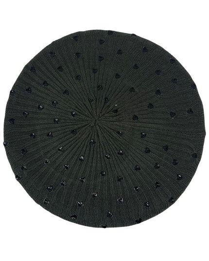 Revaz Grey Knit with Black Hearts Snood