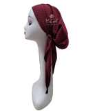 Triple Up Burgundy Dots Unlined Pre-Tied Bandanna