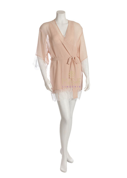 Rya Collection 285 Rya Organza Kimono with Lace Detail MYSELFLINGERIE.COM