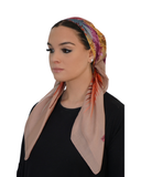 Tie Ur Knot Dusty Pink Feather Splatter Pre-Tied Bandanna with Full Non Slip Grip myselflingerie.com