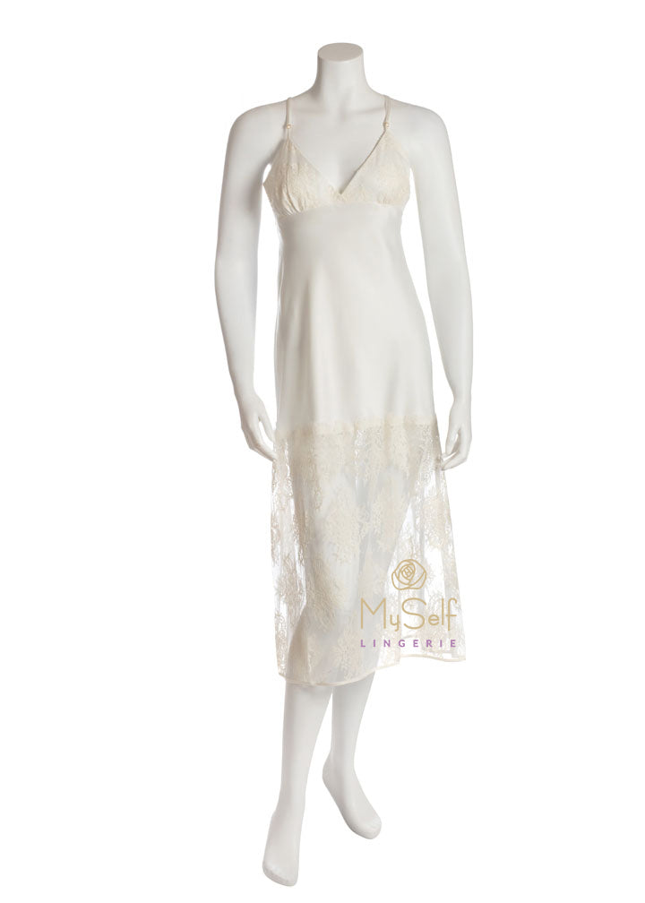 Rya Collection 294 Queen Ivory Lace Long Gown MYSELFLINGERIE.COM