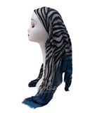 Lizi Headwear Open Back Grey/Teal Zebra Pre-Tied Bandanna
