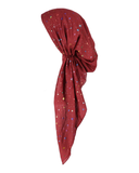 Lizi Headwear Burgundy/Colorful Foil Stars  Pre-Tied Bandanna myselflingerie.com