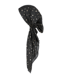 Lizi Headwear Black/Gold Foil Stars  Pre-Tied Bandanna