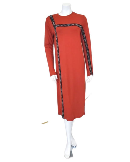 Pierre Balmingo Paris 05-4558A-SL Rust Modal Pull On Modal Nightshirt with Silver Accents myselflingerie.com