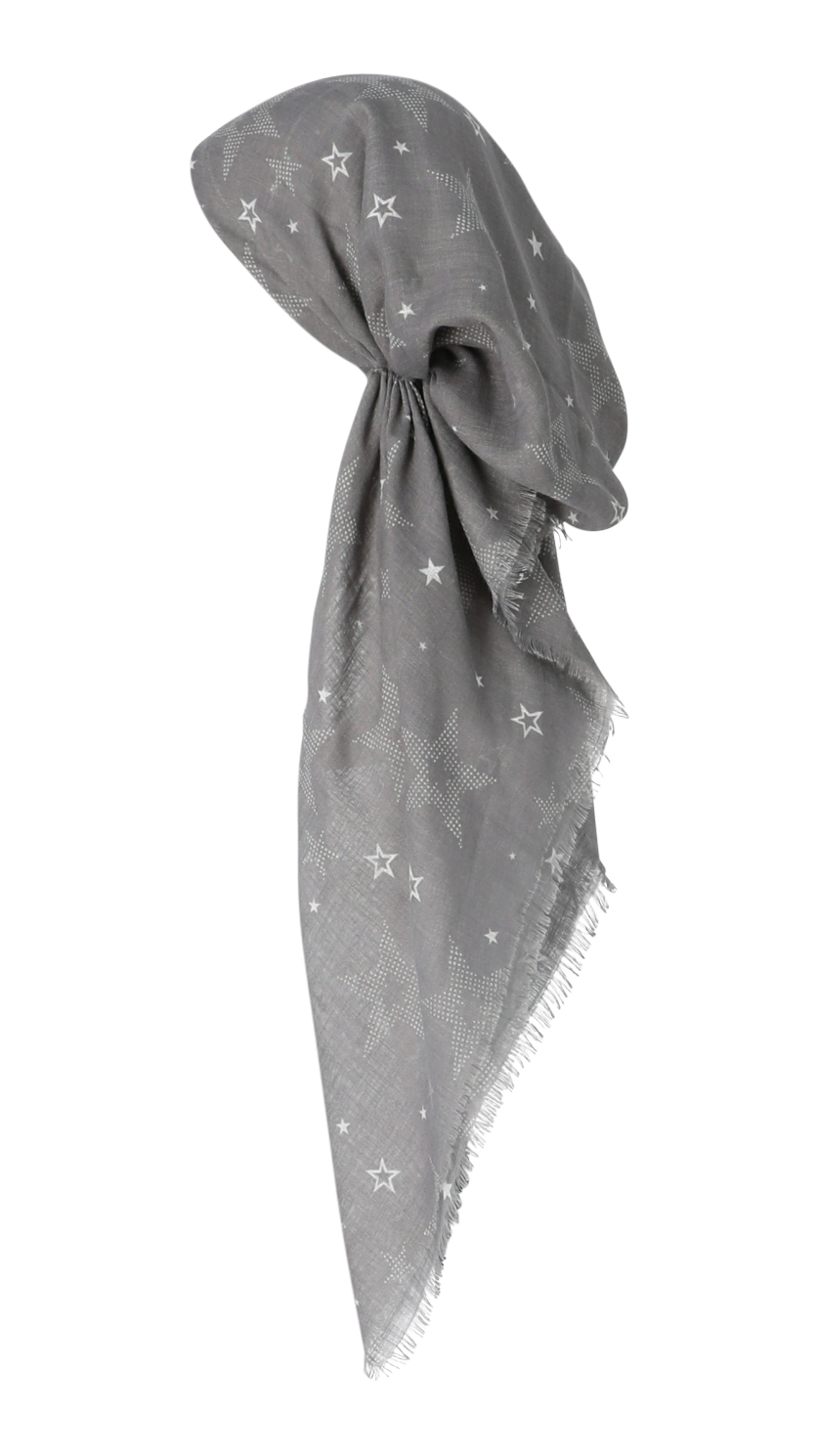 Stars in Grey Pre-Tied Headscarf Bandanna