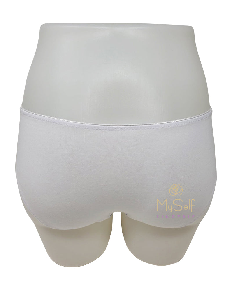 Gemsli 32200 Mesh Insert Organic Cotton White Bikinis 3 Pk myselflingerie.com