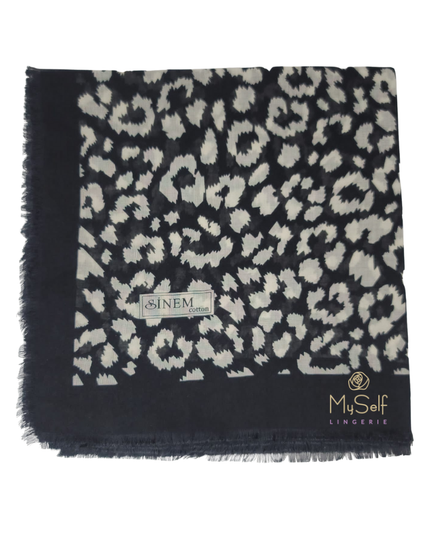 Lizi Headwear Cream Cheetah Square Scarf with Light Non Slip Grip myselflingerie.com