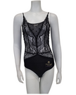 3726 Lace & Dots Black Bodysuit