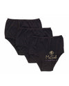 Gemsli Black Cotton Briefs 3 Pk.