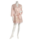Rya Collection 394 Swan Feathers Satin Kimono Wrap myselflingerie.com