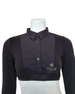 Gemsli SH326 Black Long Sleeve Crop Shell with Pointed Collar and Cuffs MYSELFLINGERIE.COM