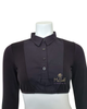 Gemsli SH326 Black Long Sleeve Crop Shell with Pointed Collar and Cuffs MYSELFLINGERIE.COM