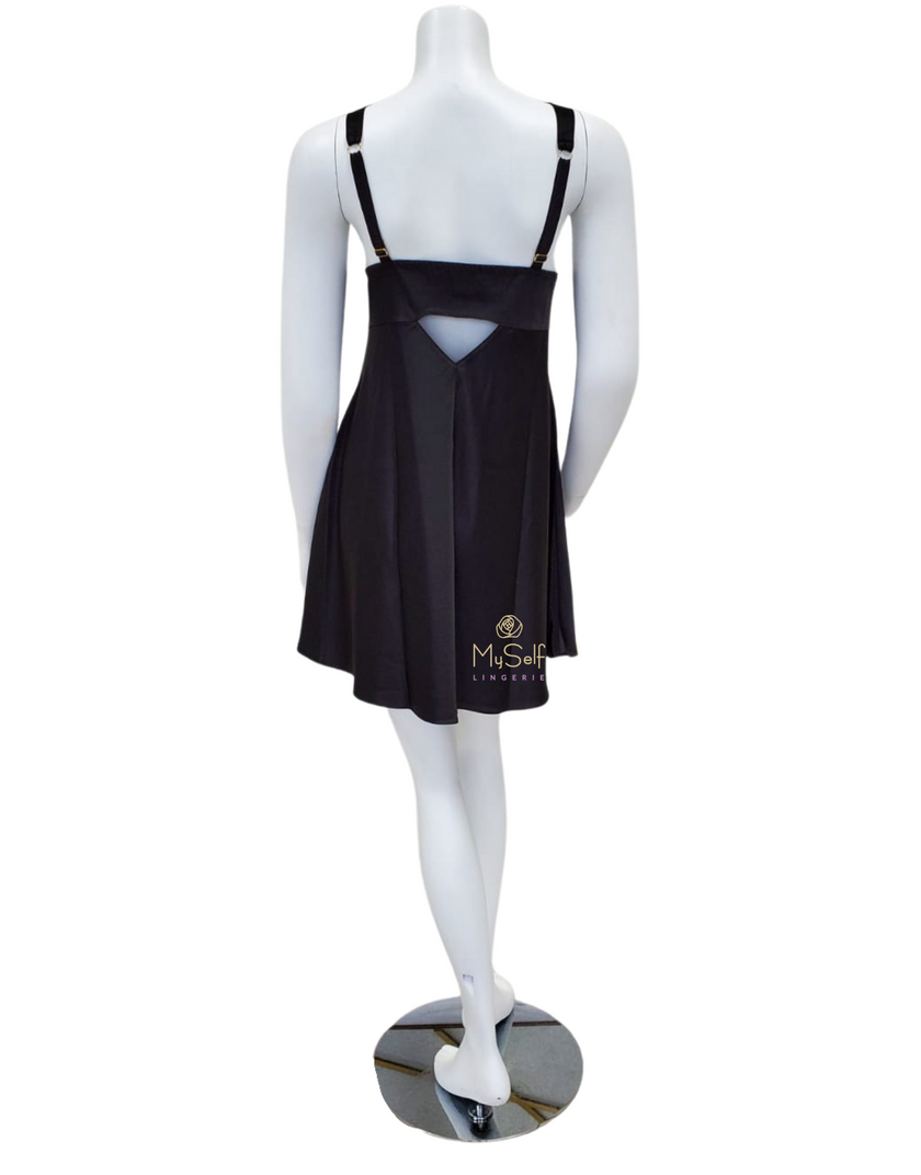 Rya Collection 400X Black Positivity Chemise Plus Sizes myselflingerie.com
