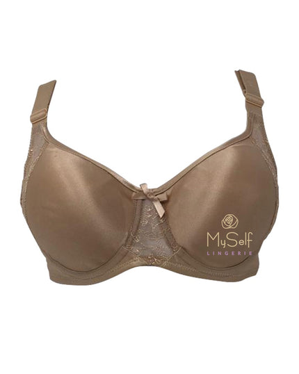 Va Bien 608 Lace Panel Minimizer Underwire Bra myselflingerie.com