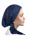Ahead Cobalt Blue Lined Chenille Pre-Tied Bandanna