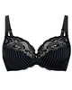 Rosa Faia 5204 Black Pinstripe Antonia 3 Part Cup Underwire Bra MYSELFLINGERIE.COM