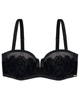 D00022 Black Velvet Balcony Underwire Bra myselflingerie.com