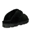 UGG 5125 Black Clog Suede Slippers with Fur Trim myselflingerie.com
