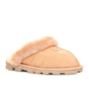 UGG Bronzer Coquette Clog Suede Slippers with Fur Trim