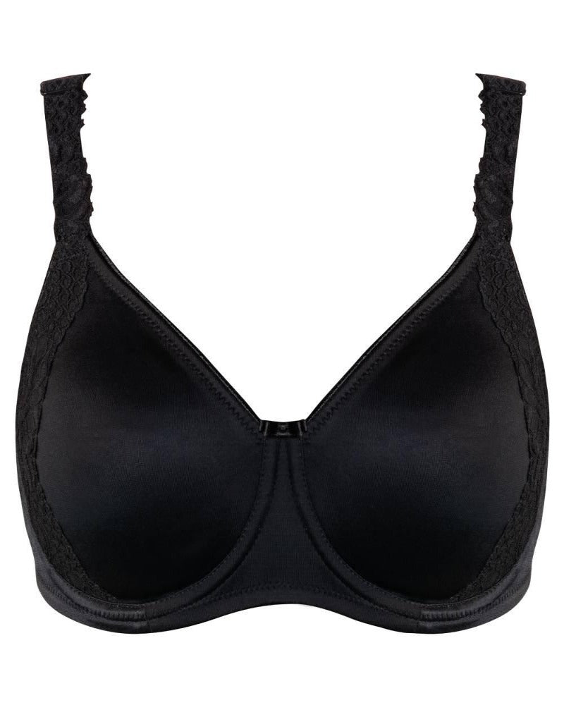 You 100-506 Black Sara Seamless Underwire Minimizer Bra myselflingerie.com
