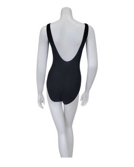 55210 Leopard Print Black Bathing Suit