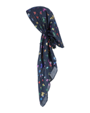 Lizi Headwear Navy/Colorful Foil Butterflies Pre-Tied Bandanna